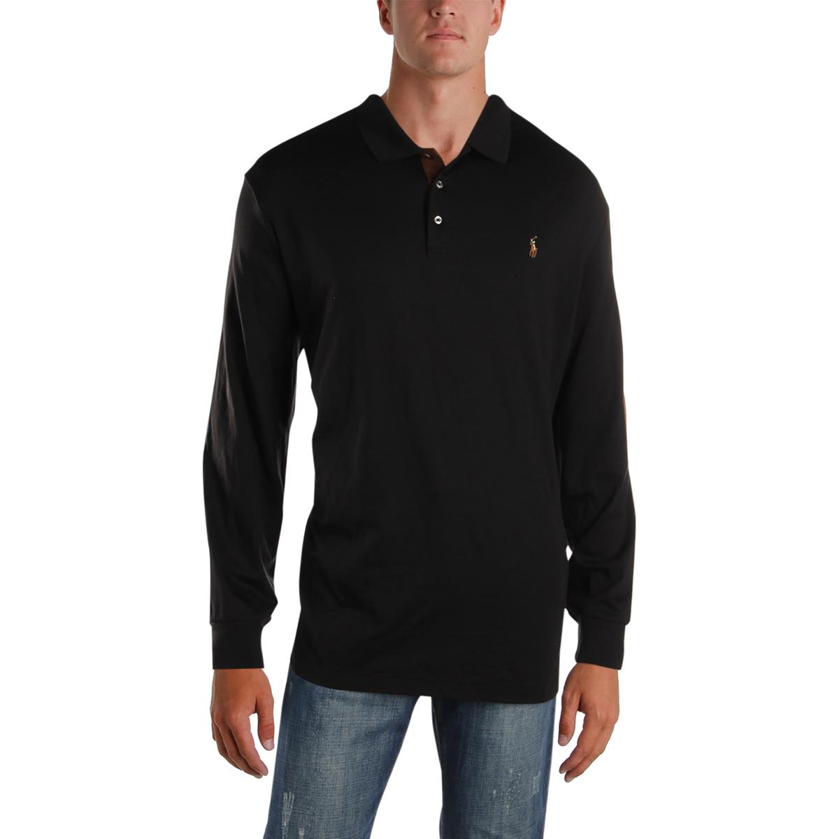 

Мужская однотонная хлопковая рубашка-поло Polo Ralph Lauren, цвет polo black