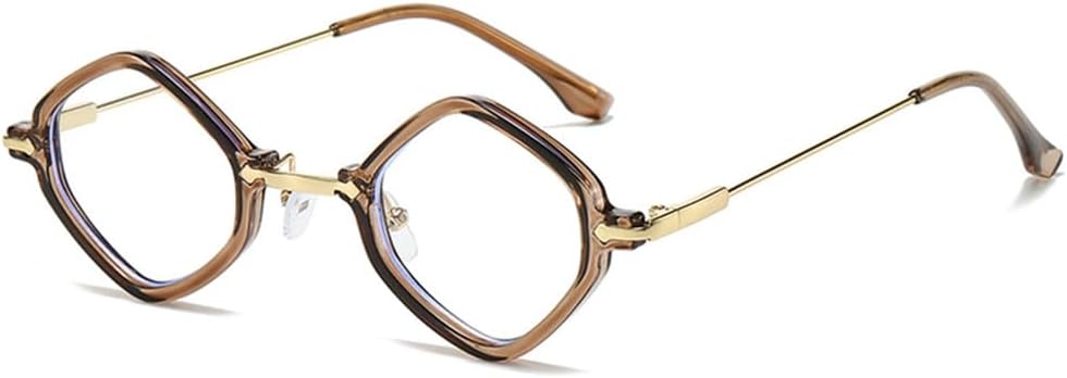 

Ретро-солнцезащитные очки для женщин в стиле «маленький многоугольник», прозрачные линзы с градиентом, защита от УФ-излучения UV400, мужские солнцезащитные очки в стиле панк LANGSER, Tea Clear