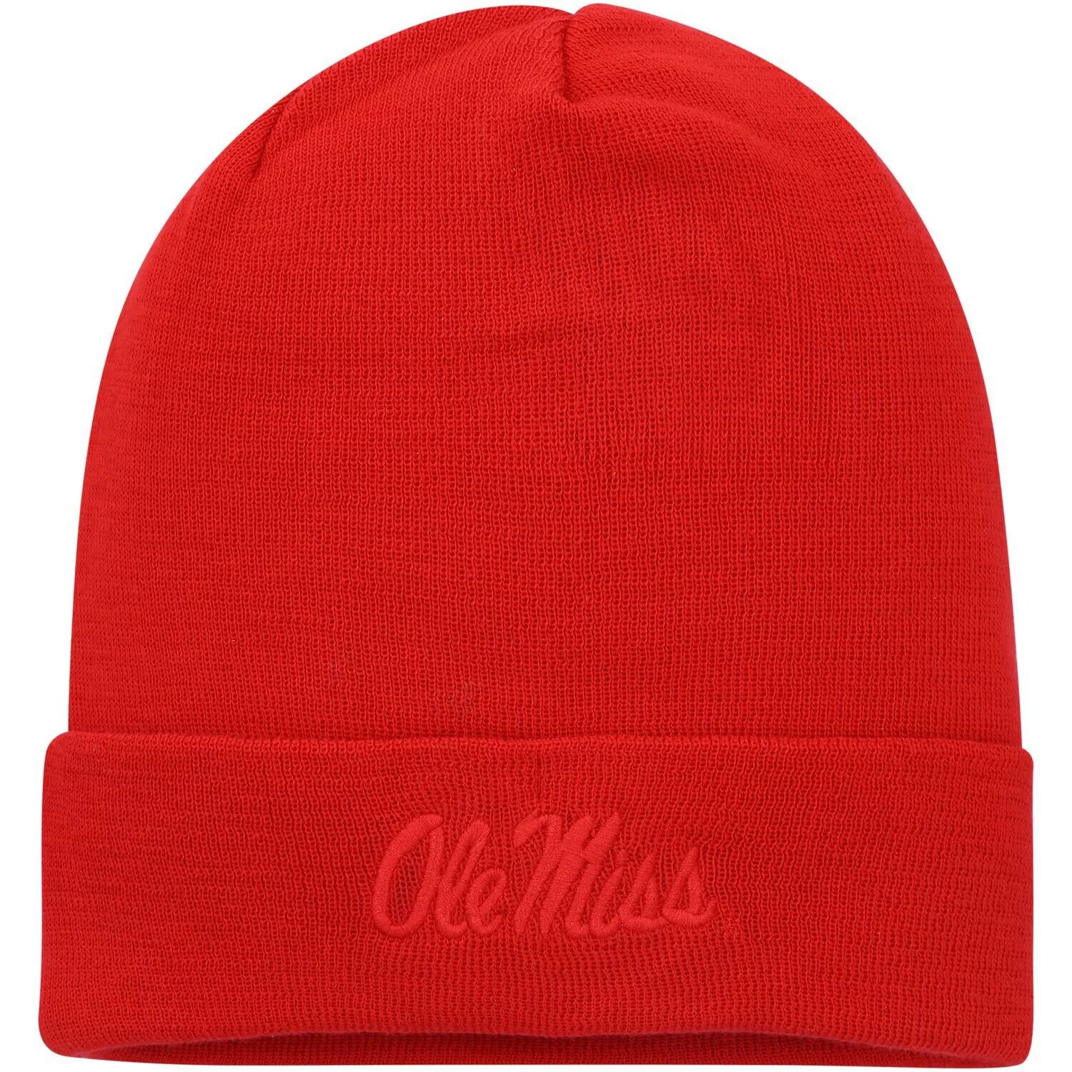 

Мужская вязаная шапка в тон с манжетами Nike Red Ole Miss Rebels