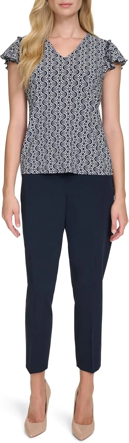 

Tommy Hilfiger женский вязаный топ с V-образным вырезом и рукавами-фонариками