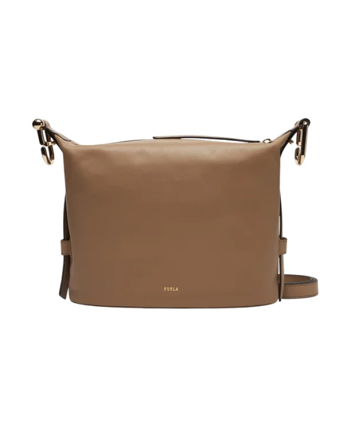 

Сумка через плечо из гладкой кожи. Furla, бежевый