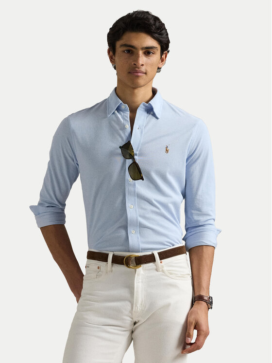 

Рубашка облегающего кроя 710932545013 Polo Ralph Lauren, голубой