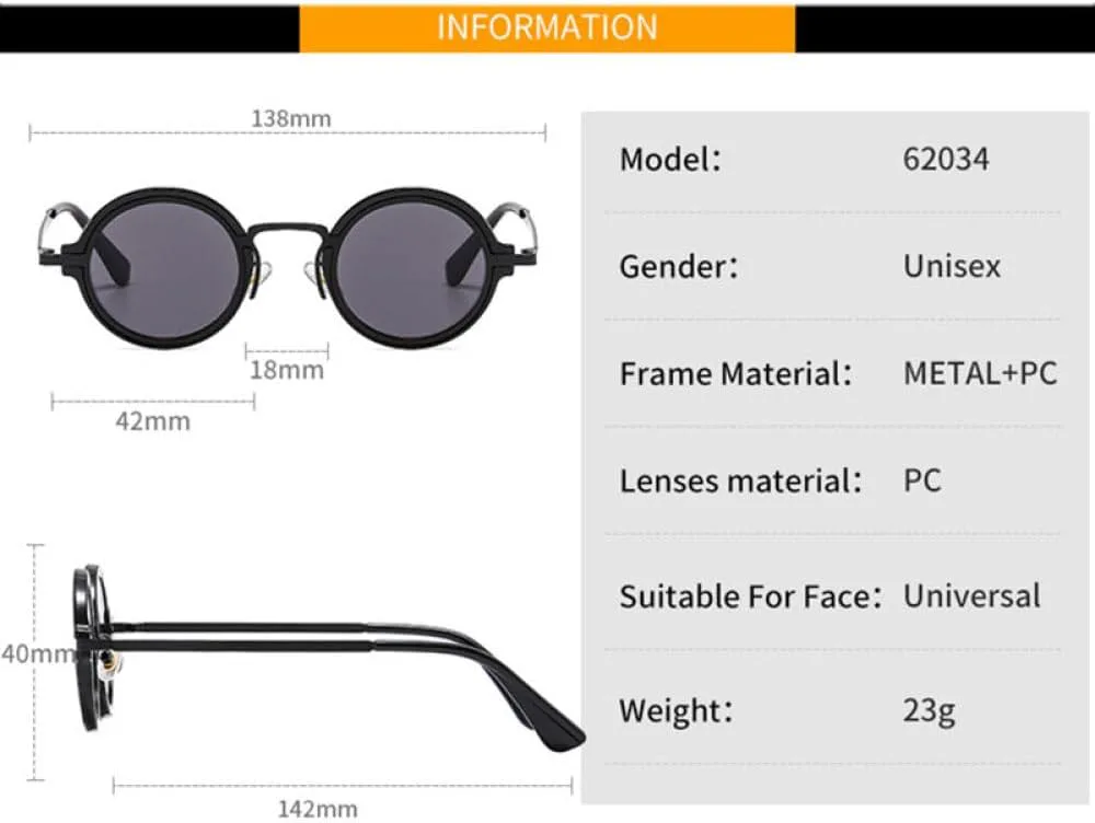 

Винтажные металлические солнцезащитные очки MUTYNE в стиле панк, для мужчин и женщин, маленькие круглые, роскошные, персонализированные, в стиле хип-хоп, Tea