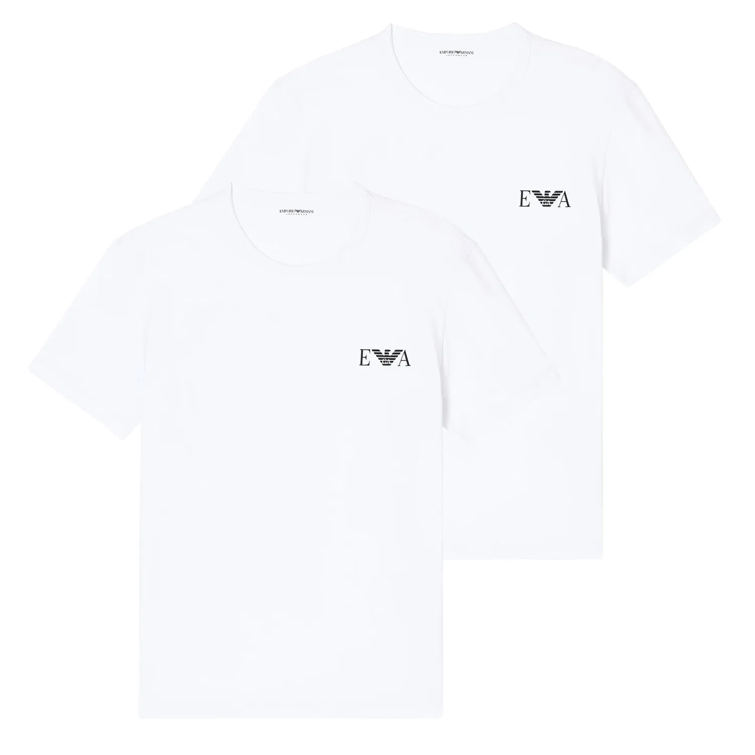 Футболка, 2 шт, хлопок с эластаном, Emporio Armani, белый