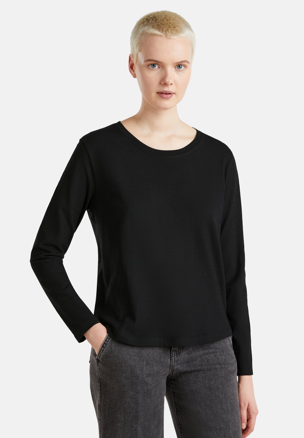 

Топ с длинными рукавами LIGHT United Colors of Benetton, черный