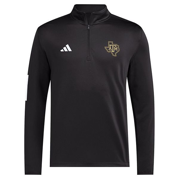 Мужская черная куртка-полузип Texas A&M Aggies для гольфа Adidas — фото 3