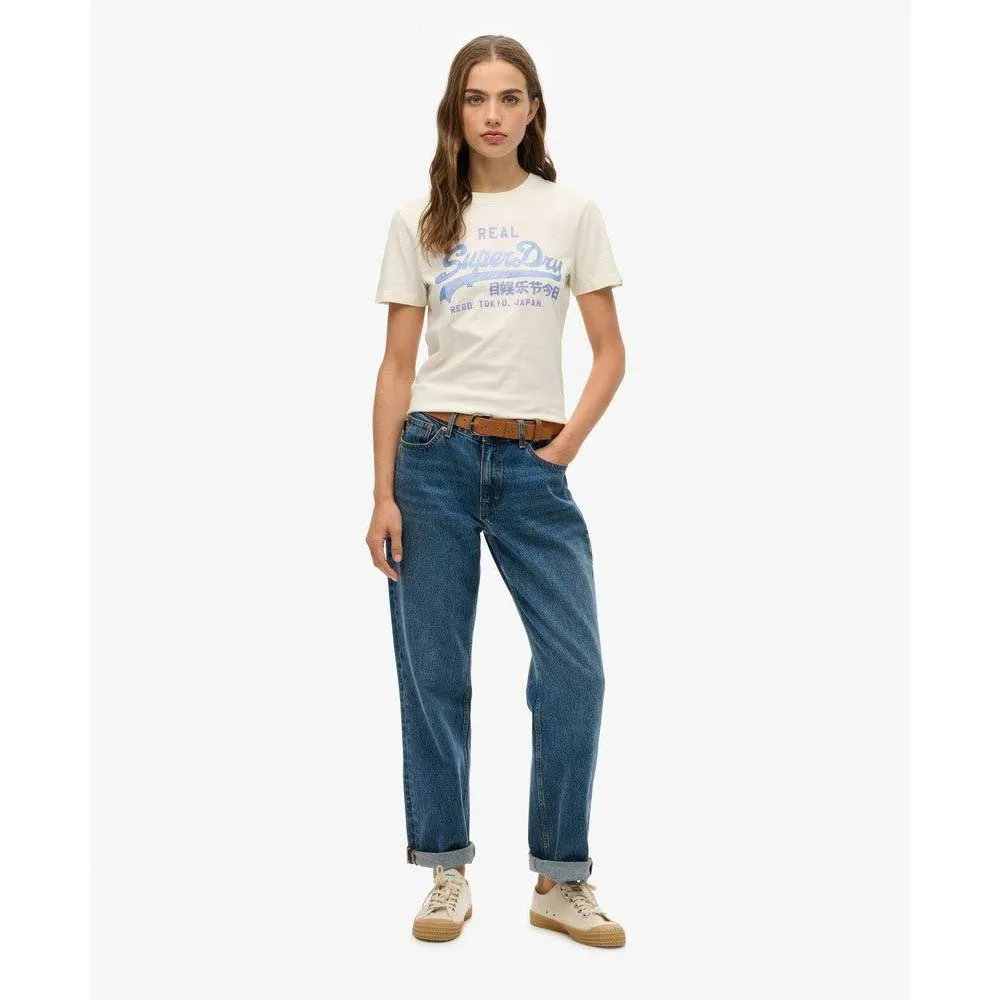 Футболка с коротким рукавом Superdry Vl Rhinestone Slim, белый — фото 4