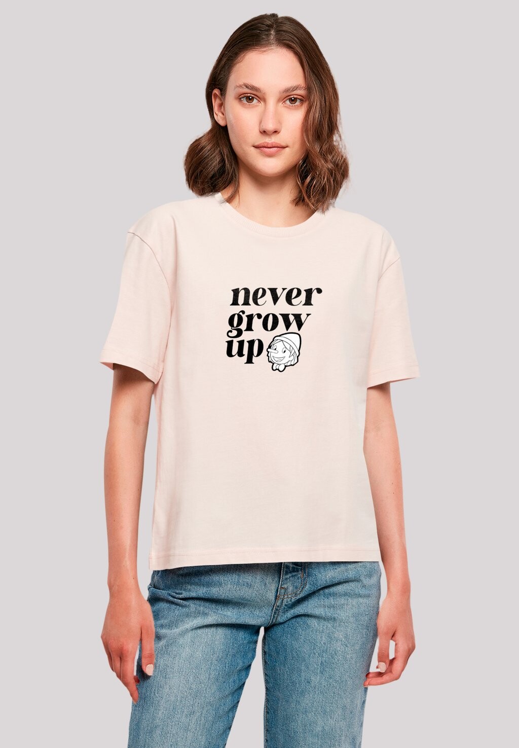 

Футболка с принтом HEROES OF CHILDHOOD PINOCCHIO NEVER GROW UP F4NT4STIC, розовый