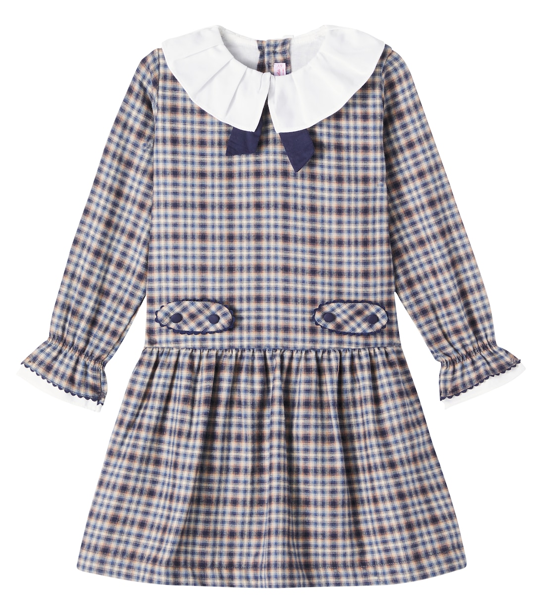 

Платье Тесса из хлопка и шерсти в клетку La Coqueta, Navy Check