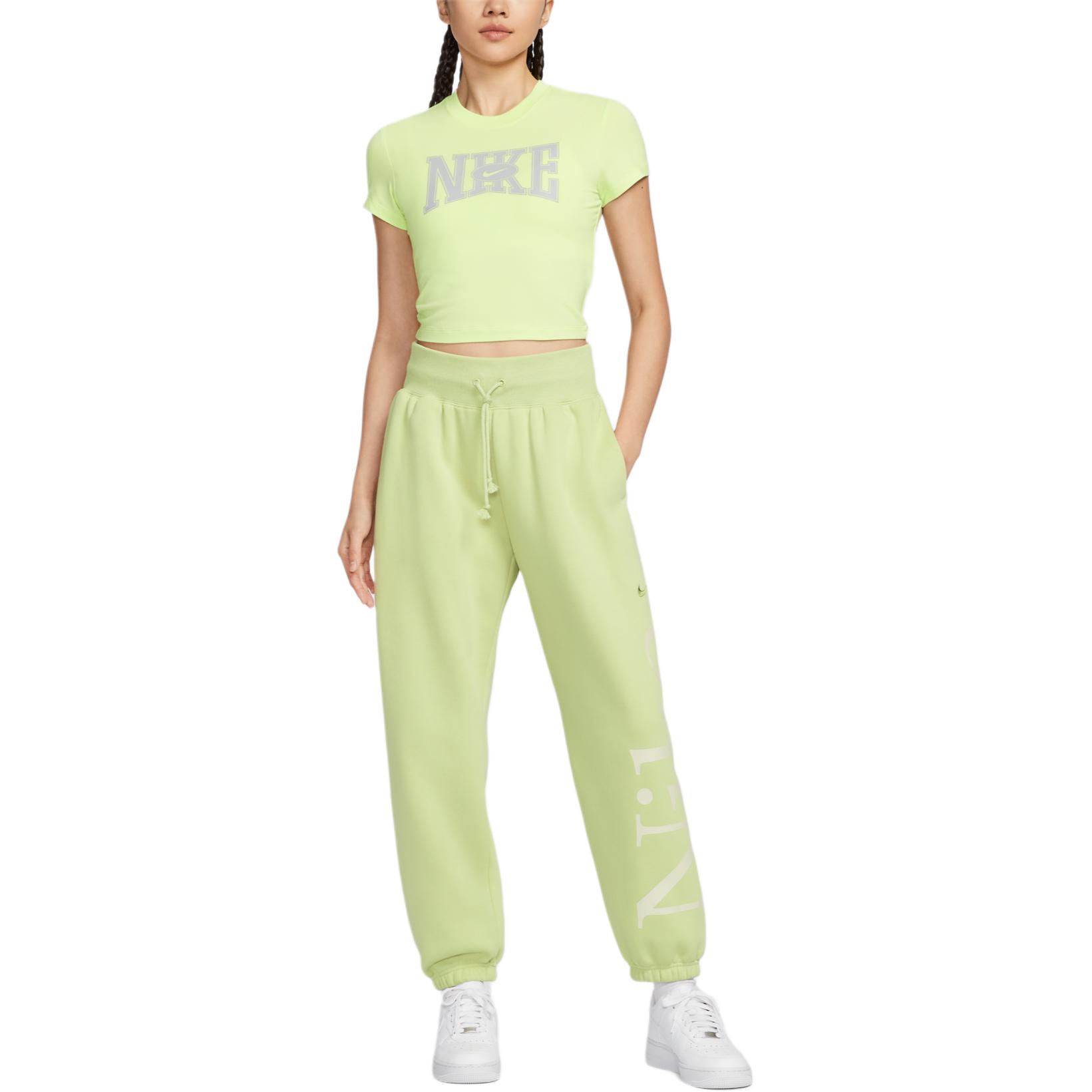 Женская спортивная футболка Slim Cropped Nike, зеленый — фото 4