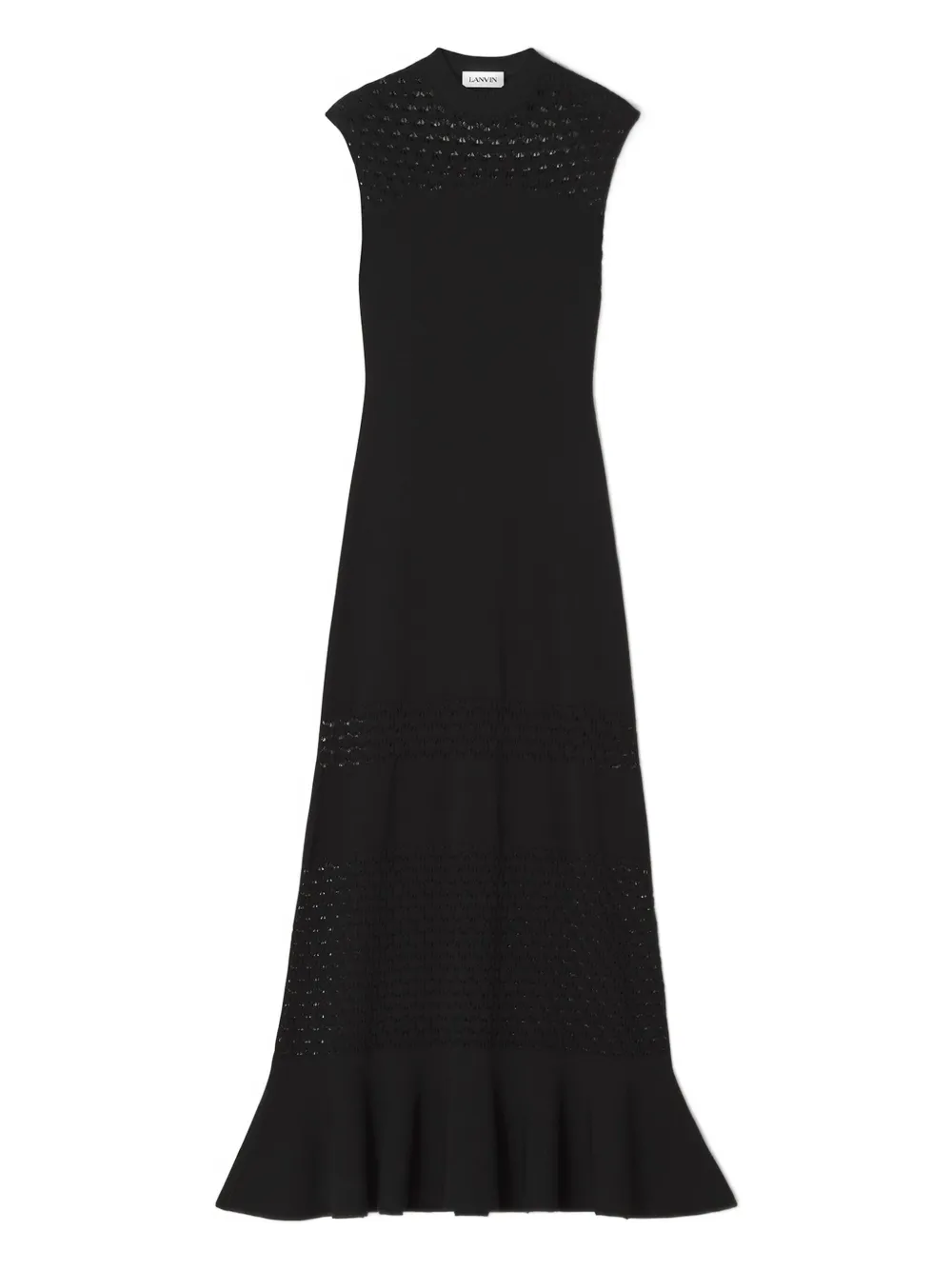 

Длинное платье А-силуэта Lanvin, черный