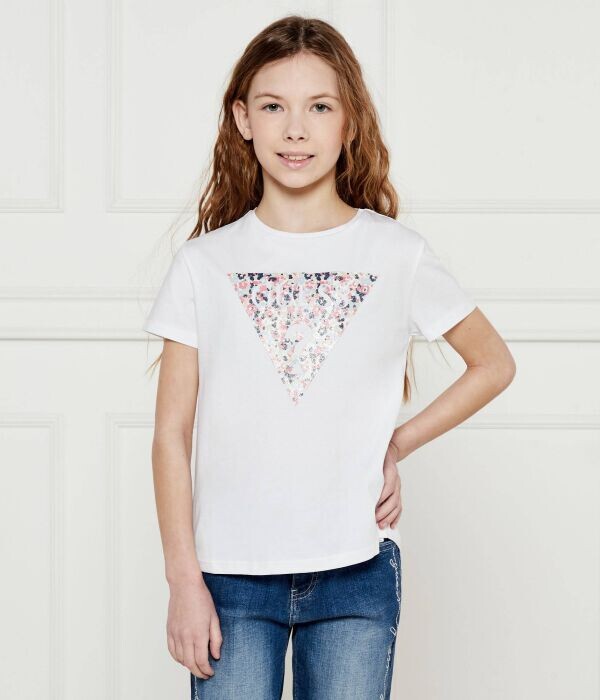 

Футболка детская Guess с цветочным принтом, белый