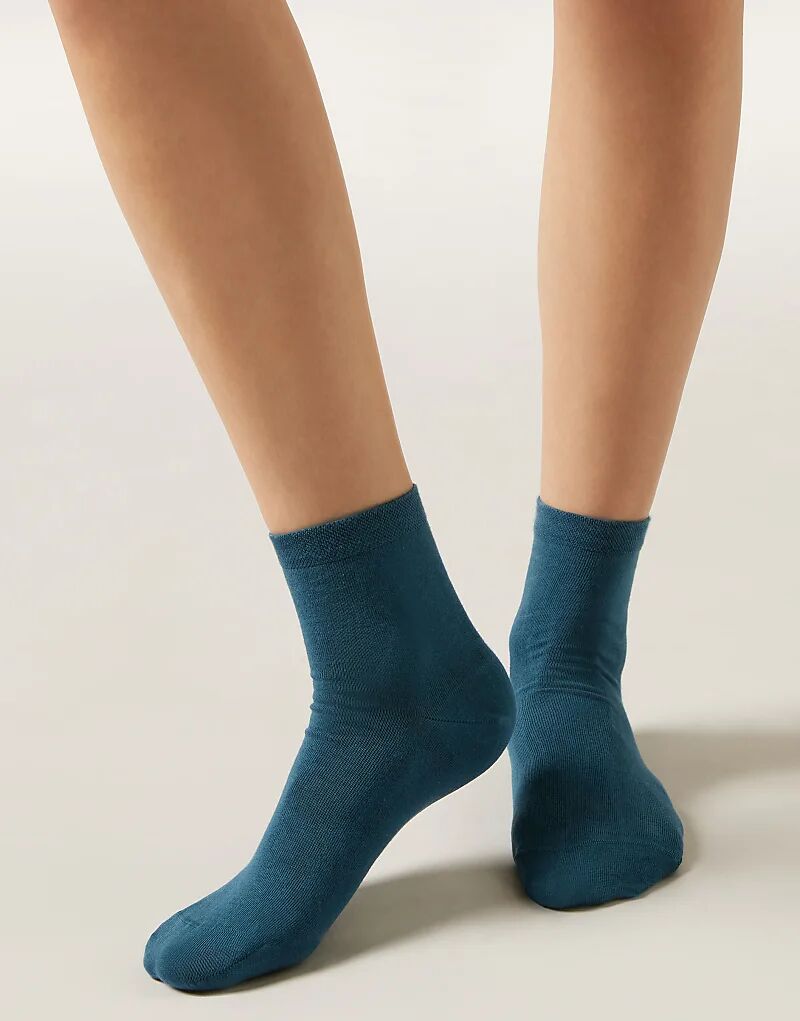 

Короткие носки Calzedonia с отделкой в ​​цвете «топазово-голубой»