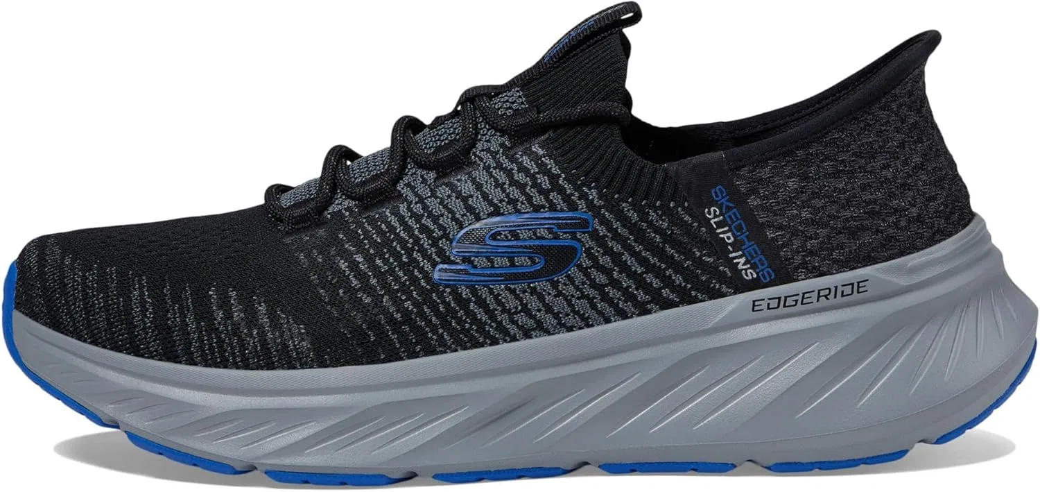 Мужские кроссовки Skechers Edgeride Raygo Hands Free без шнурков, Black Blue — фото 4
