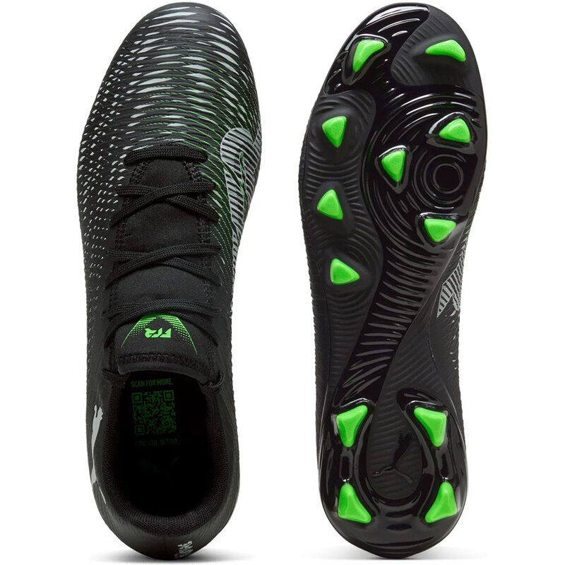 Футбольные бутсы для газона Future 8 Play FG/AG Puma, цвет puma black-puma silver-fluo green — фото 2