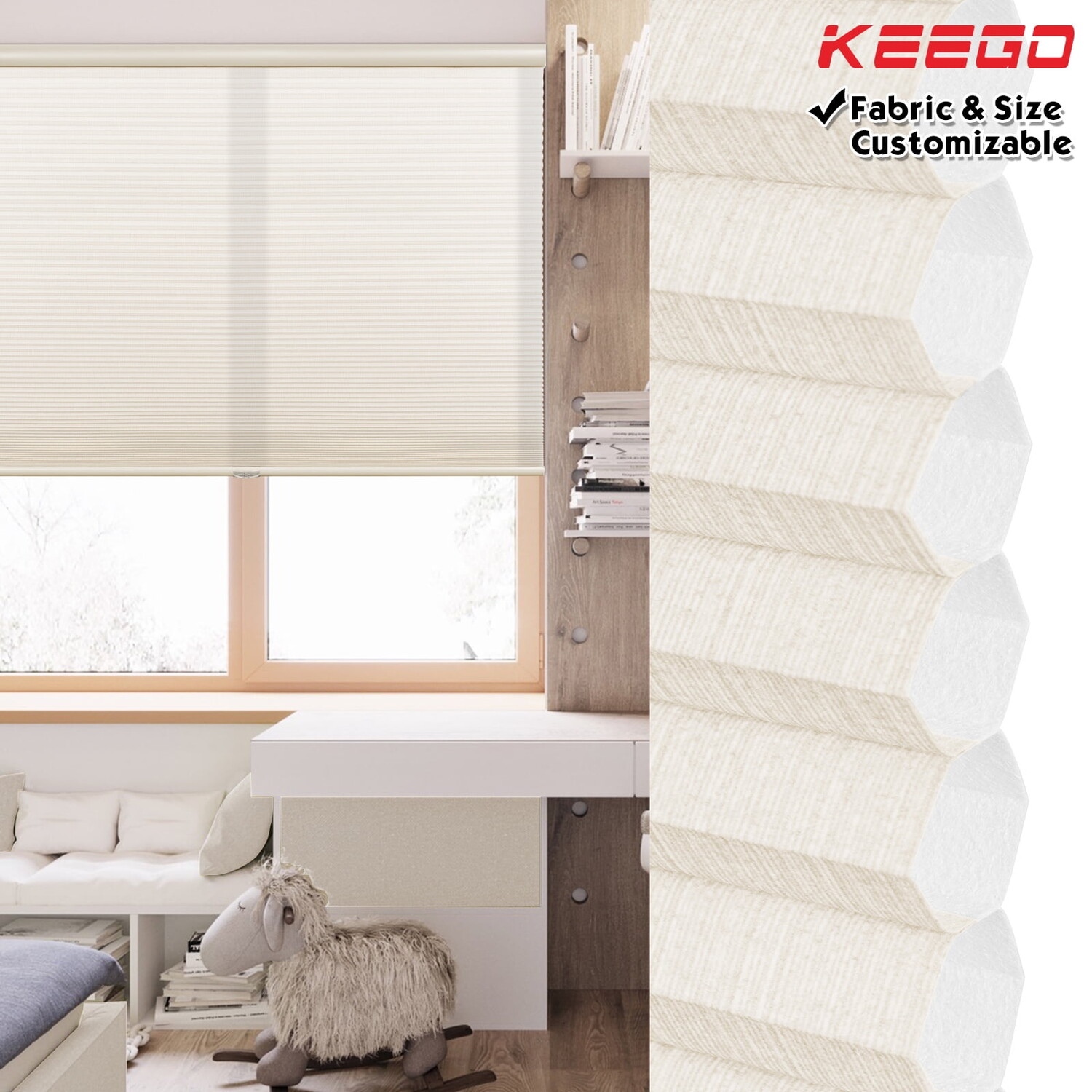 

Шторы с принтом KeEgo Blinds, бежевый