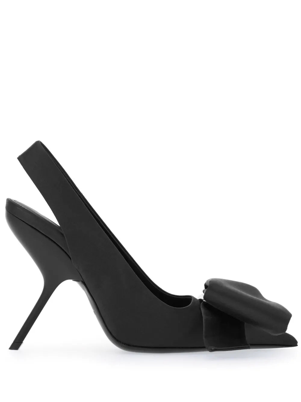 Туфли-лодочки Ferragamo 105 мм с открытой пяткой и бантом Salvatore Ferragamo, черный