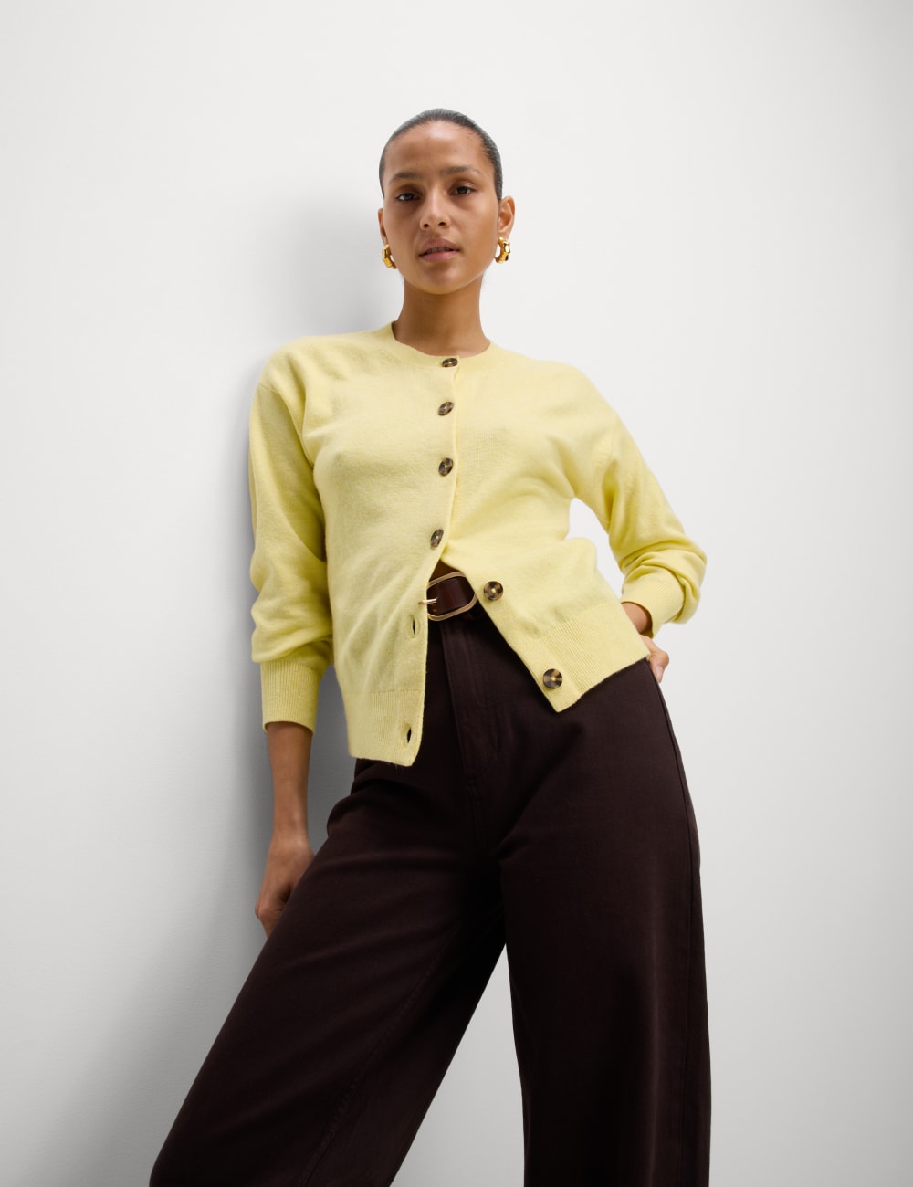 

Кардиган с круглым вырезом из резинки Air-Yarn Marks & Spencer, цвет Buttercup