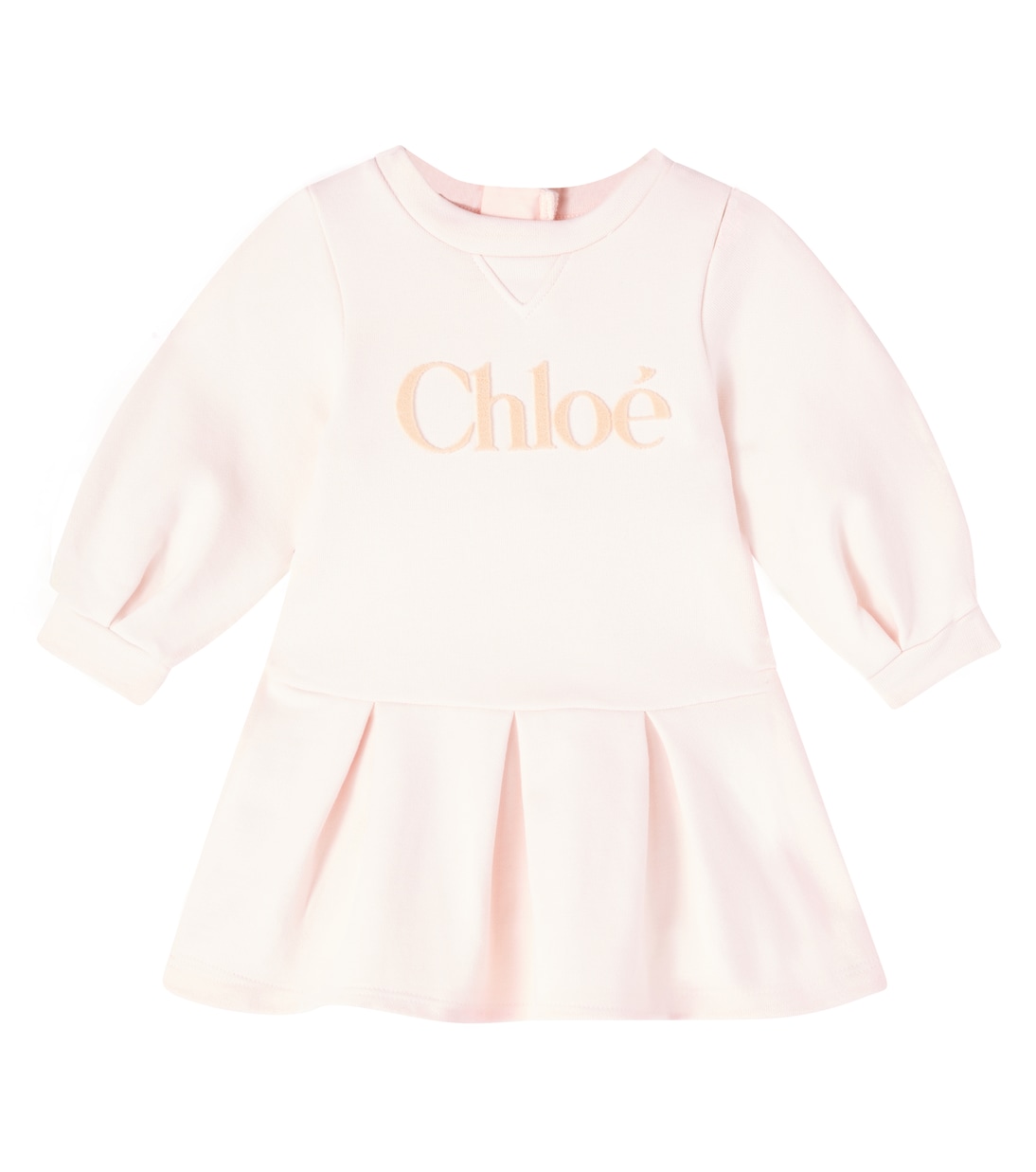

Детское платье из хлопкового флиса с логотипом Chloé Kids, Petal Pink