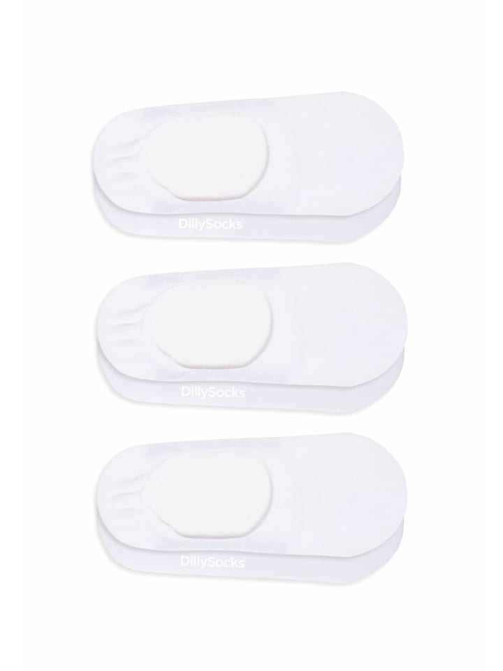 

DillySocks Набор из 3 носков One Color Invisibles, цвет «снежно-белый»