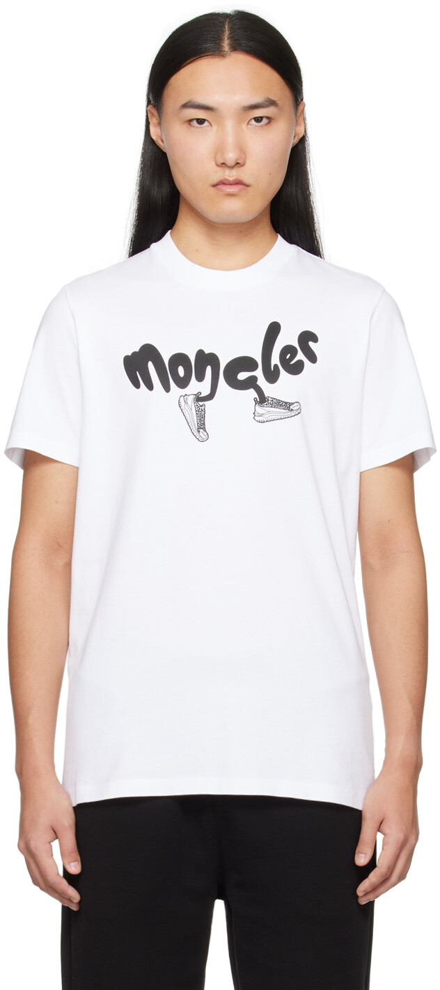 

Белая футболка с принтом Moncler, Brilliant white