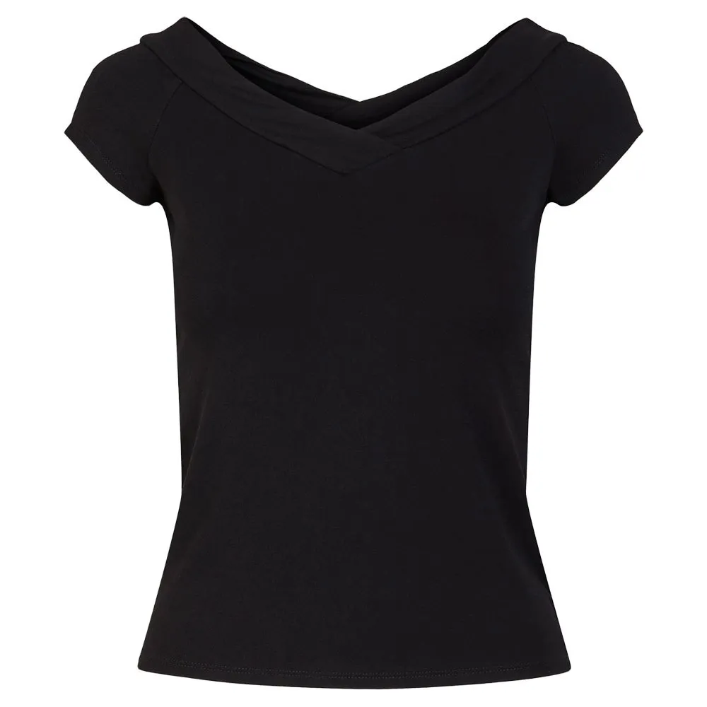 

Футболка Pieces Maliva Off Shoulder short sleeve v neck, черный