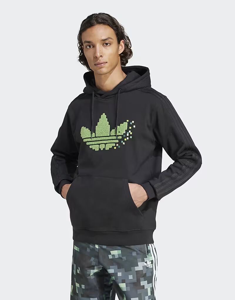 

Толстовка с капюшоном Adidas Originals x Minecraft Graphic Hoodie черного цвета