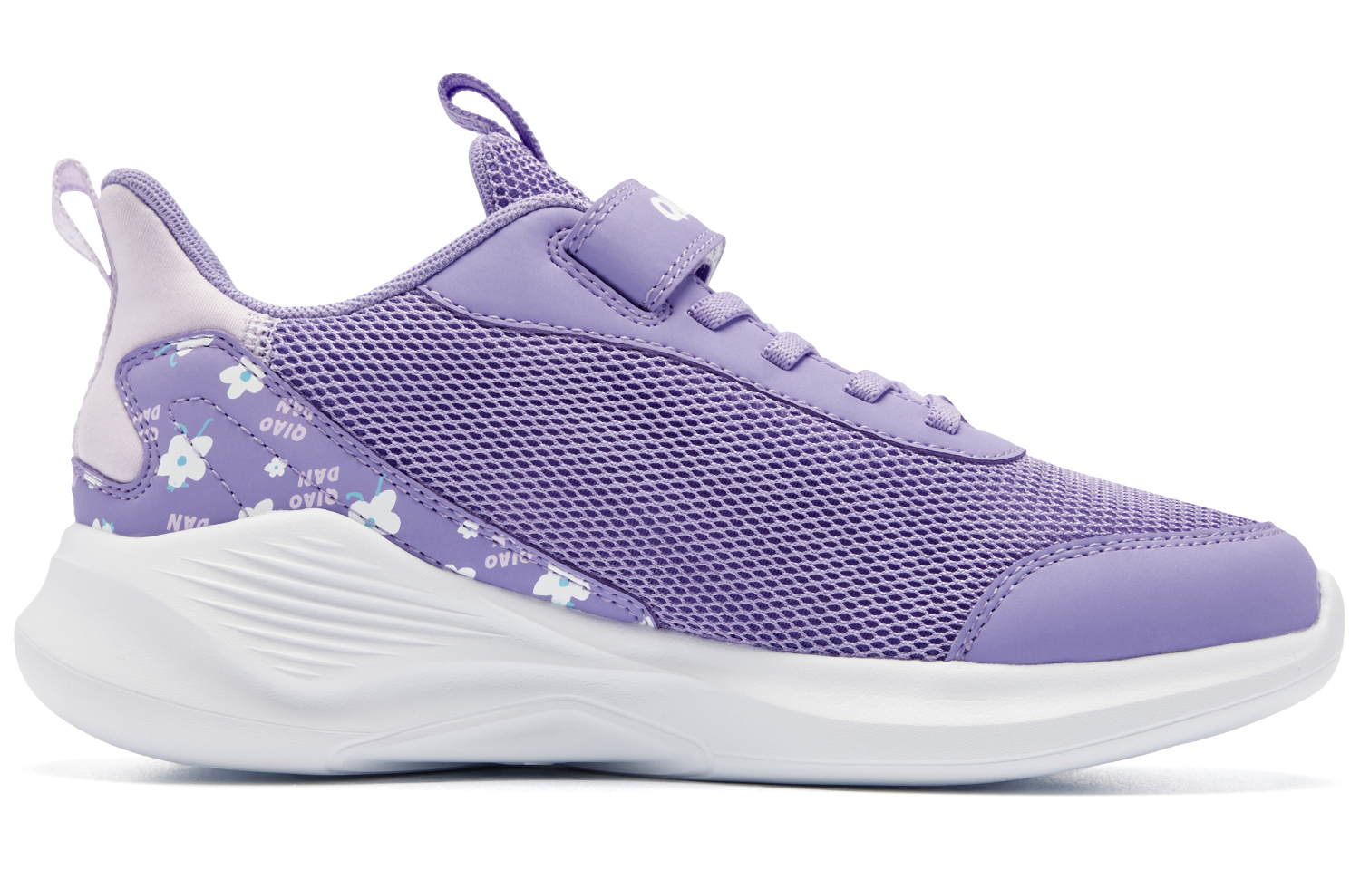 QIAODAN Противоскользящие износостойкие низкие детские беговые кроссовки Purple для подростков — фото 3