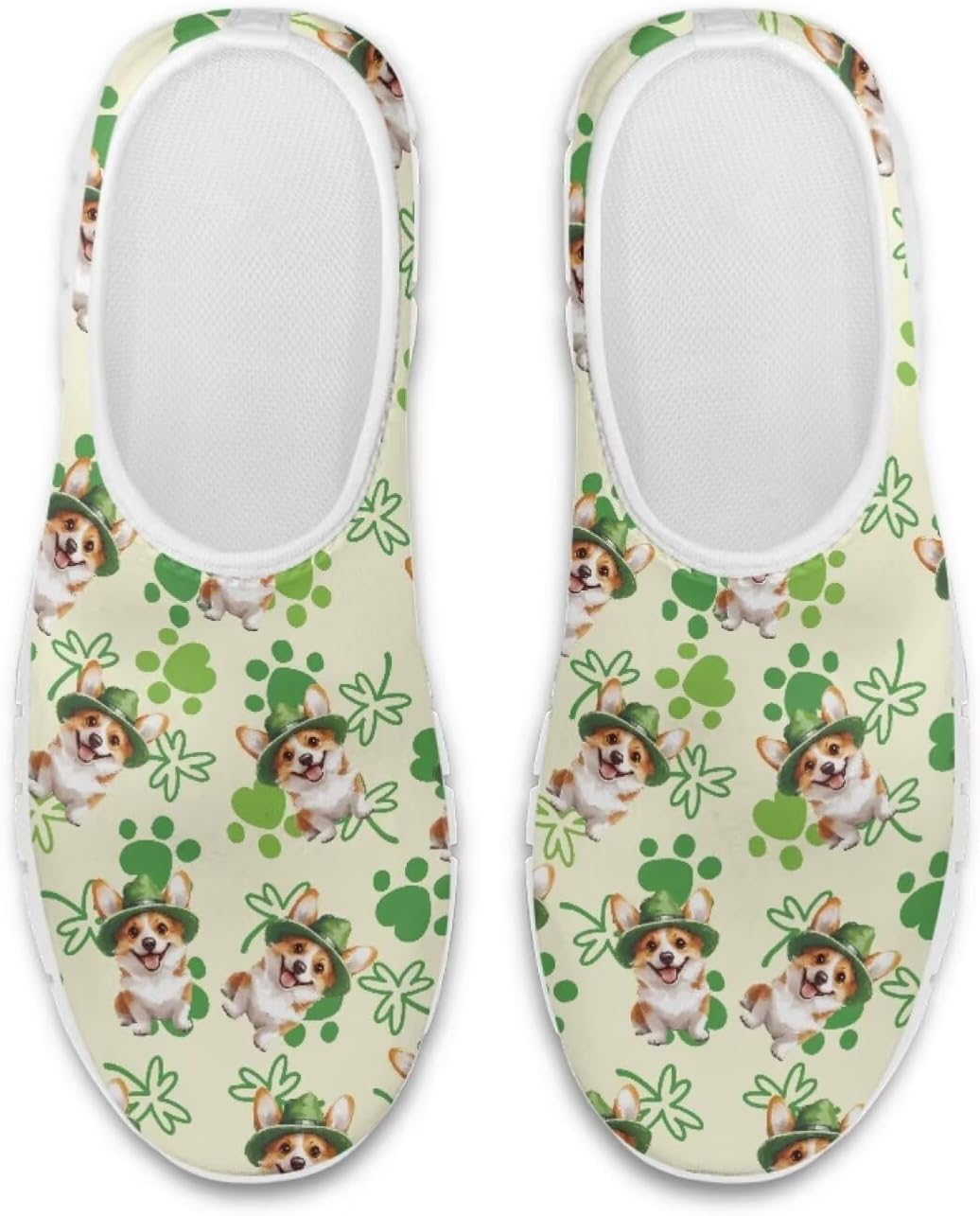 

Модные кроссовки Chaqlin с низким верхом, мокасины, нескользящие, сетчатые, спортивные, для женщин и мужчин, для прогулок и походов, Corgi Paw Gree Leaves