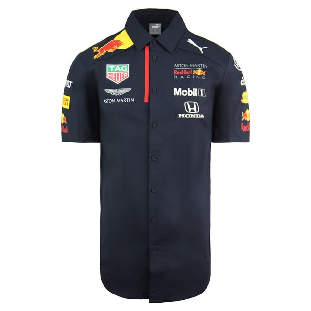 

Мужская рубашка Aston Martin Red Bull Racing Team f1 с коротким рукавом 762883 01 Puma, синий