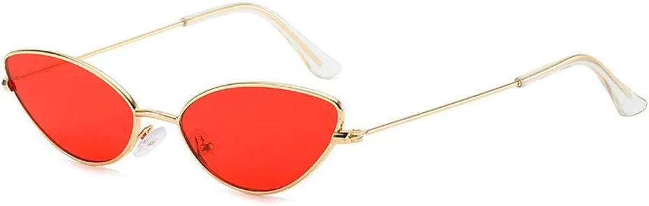 

Универсальные маленькие ретро-солнцезащитные очки для женщин в металлической оправе, очки для активного отдыха с прозрачными линзами для мужчин COTIA, Red