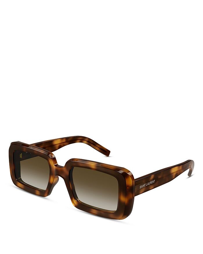 

Saint Laurent Sunrise Fashion Icons прямоугольные солнцезащитные очки, 52 мм, коричневый