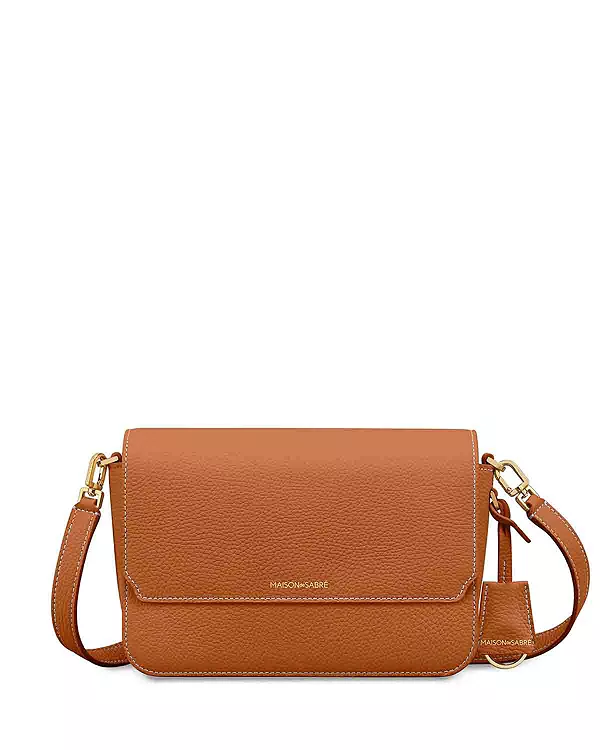 

Средняя кожаная сумка с клапаном Maison De Sabré, коричневый