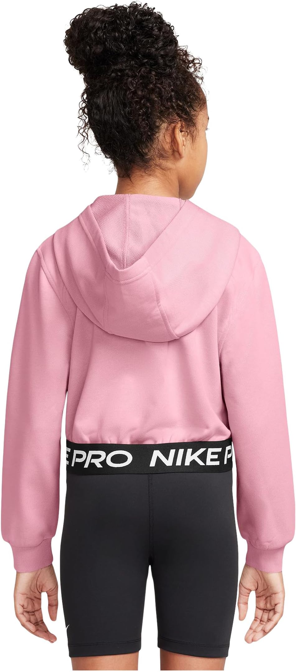 Толстовка Pro Fleece Dri-FIT с застежкой-молнией по всей длине Nike Kids, Medium Soft Pink/Medium Soft Pink/Black — фото 2