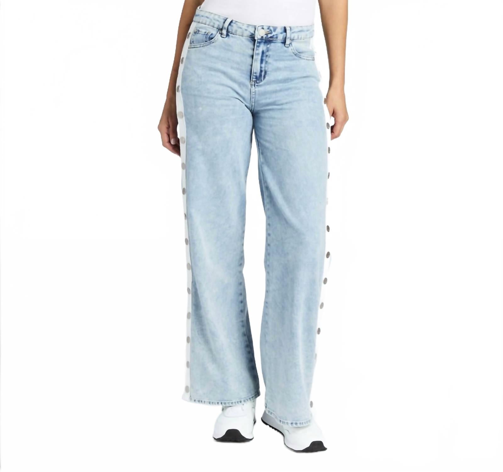 

Tractr Джинсы с широкими штанинами Snap me Up синего цвета