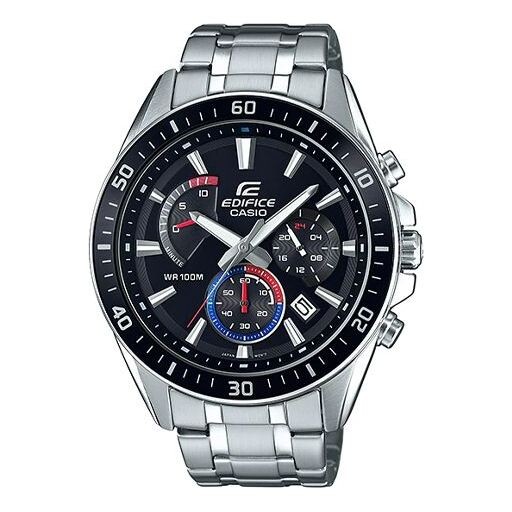 

Часы CASIO Quartz Waterproof EDIFICE Stainless Steel Strap Black Watch Dial Mens Black Analog, черный