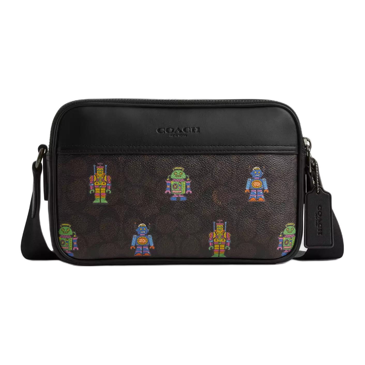

COACH Кожаный наплечный рюкзак через плечо средний мужской ореховый дерево обильный