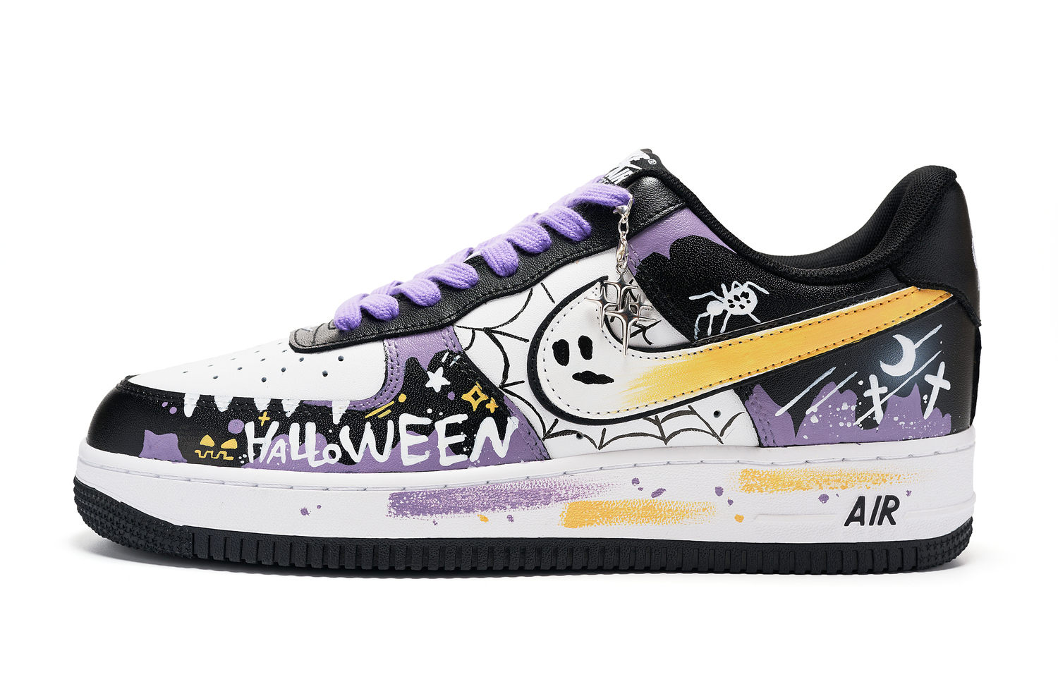 

Кроссовки для скейтбординга Air Force 1 Trick or treaters Abrasion Resistant низкие унисекс черный Nike, белый