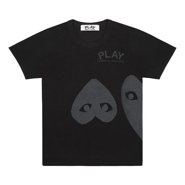 

Футболка upside down three hearts tee 'black black' Comme Des Garcons Play, черный