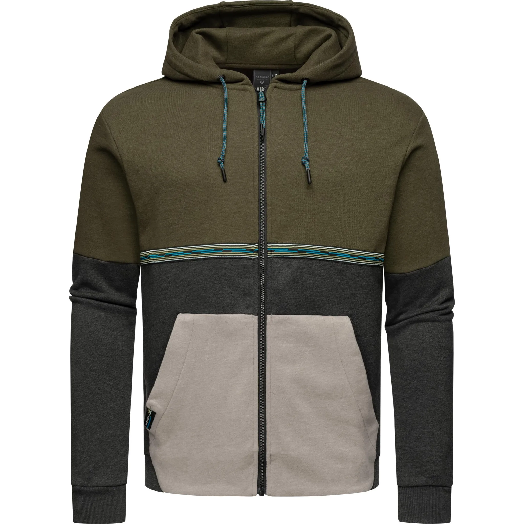 

Толстовка с капюшоном Ragwear "Блоки", мужская базовая толстовка с капюшоном, зеленый