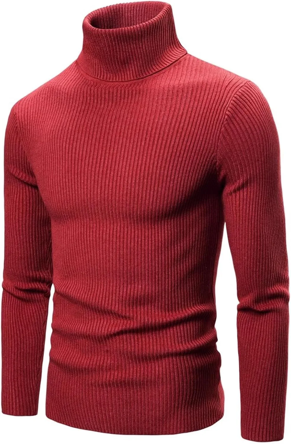 Мужской повседневный свитер-водолазка Slim Fit с рубчиком — фото 3
