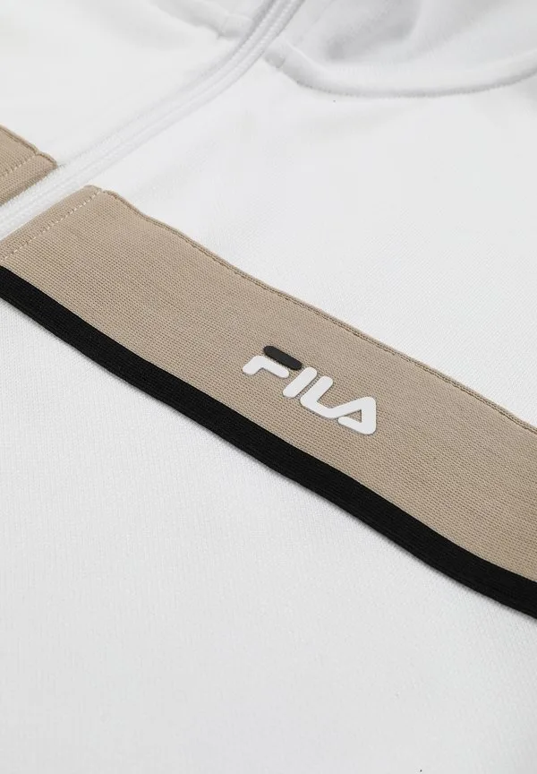 Одежда campasso, обычная толстовка на молнии с проклеенными швами Fila, Bright White/White Pepper — фото 3