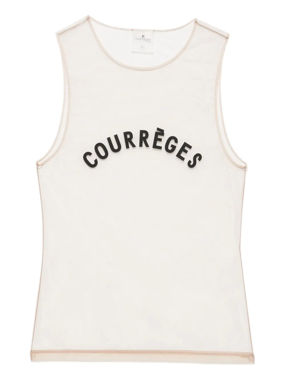 

Топ из тюля с логотипом Courrèges, нейтральный