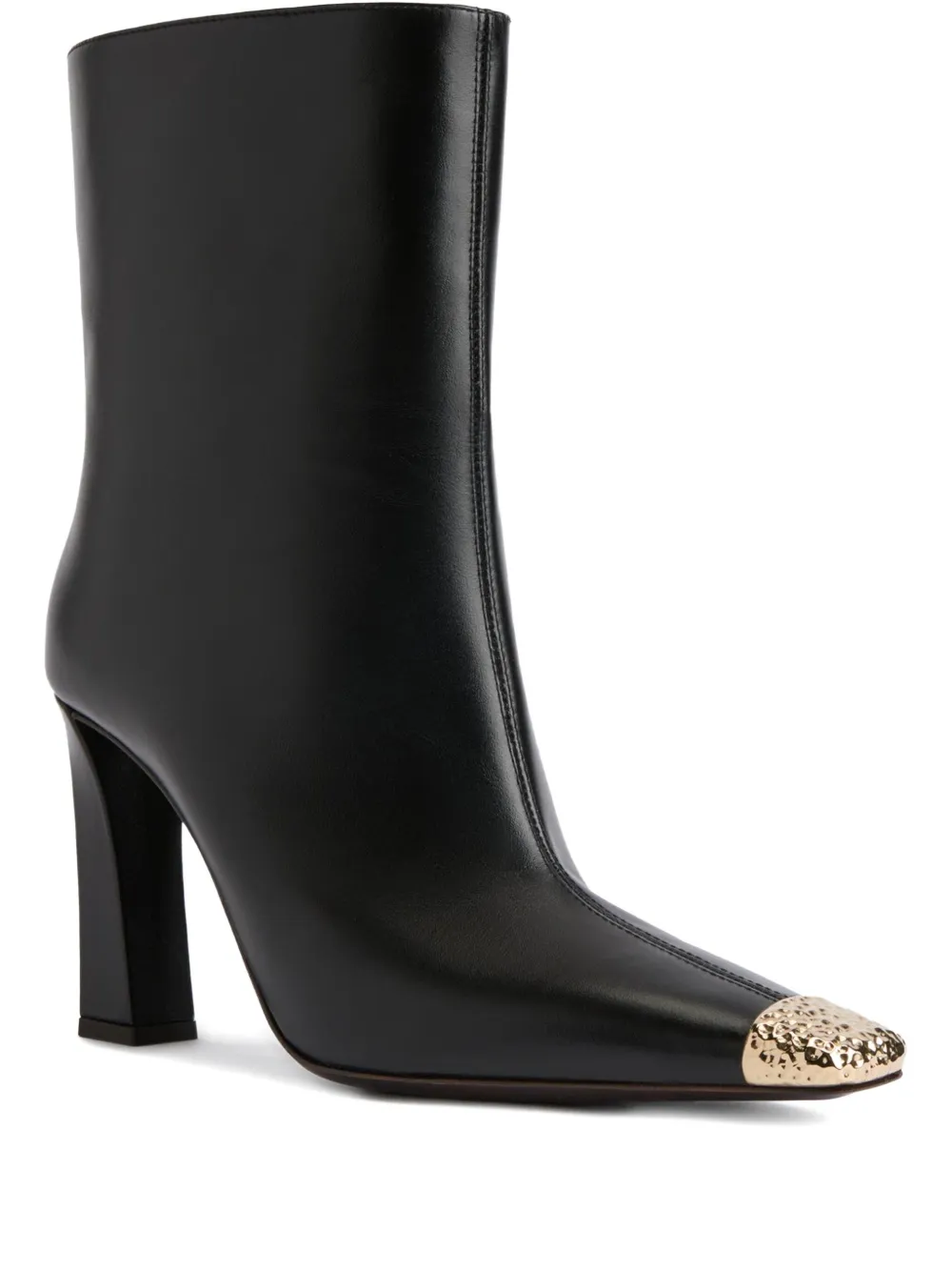 Ботильоны на блочном каблуке с металлическим носком Giuseppe Zanotti, черный
