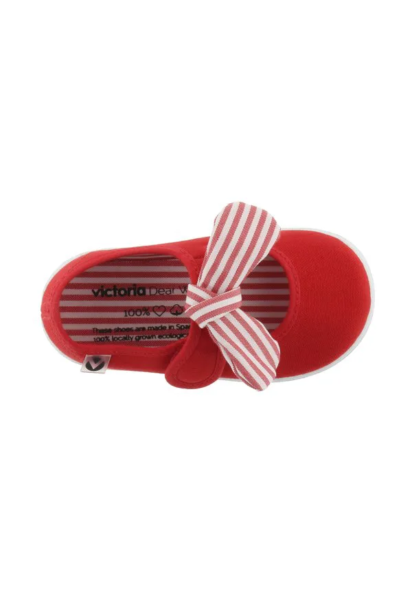 Балетки lona panuelo с ремешком на щиколотке Victoria Shoes, Rojo — фото 4