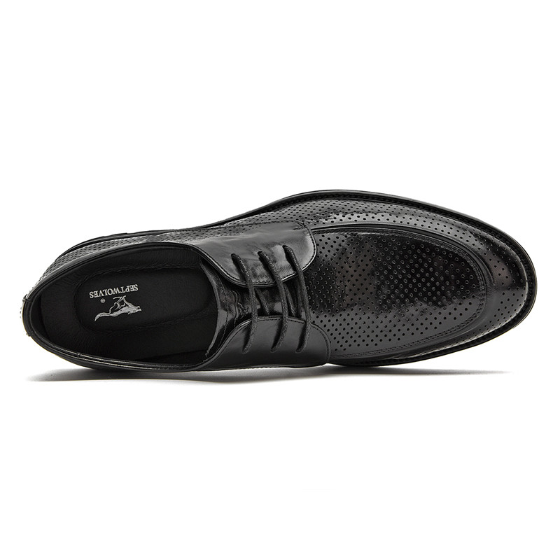 SEPTWOLVES Мужские черные классические туфли, цвет Black (Standard Leather Shoe Size) — фото 3