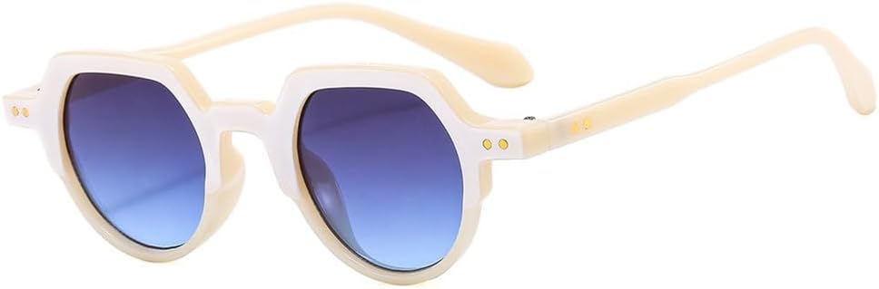 

Солнцезащитные очки неправильной формы для женщин, круглые, с прозрачными линзами Ocean, защита от УФ-излучения UV400, для мужчин, с заклепками, в стиле панк, для занятий спортом на открытом воздухе, бега и езды generic, White