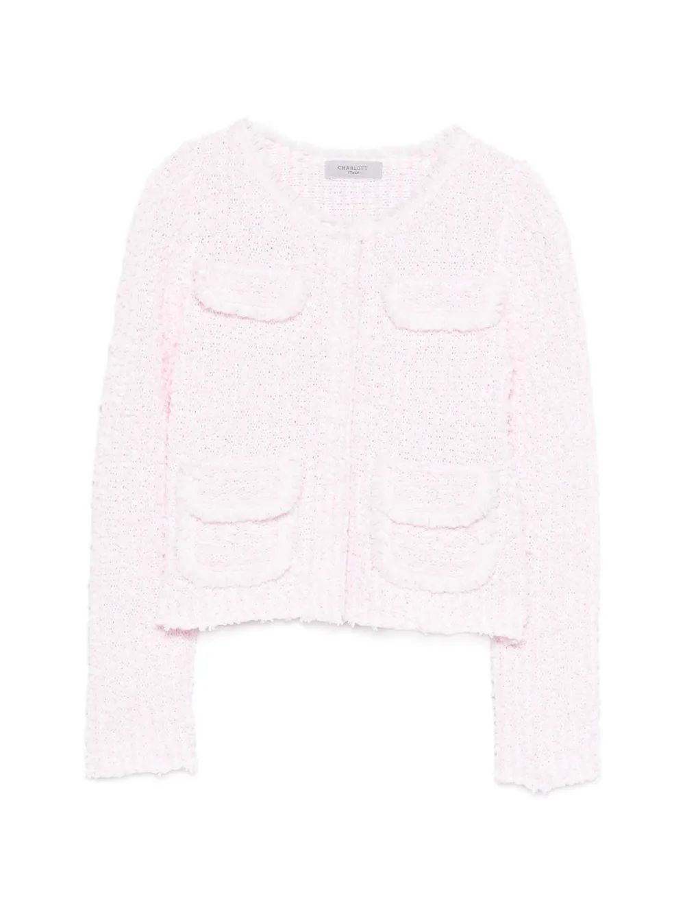 

Кардиган с потертыми деталями и карманом Charlott, розовый