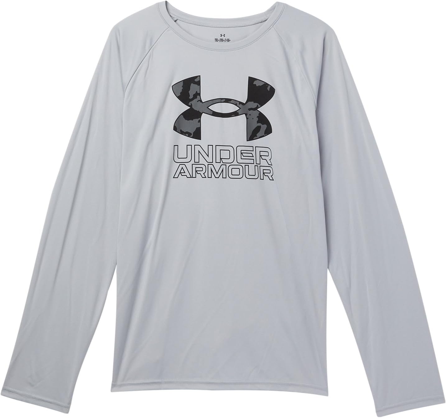 

Футболка Under Armour Kids Plus Size Tech Big Logo Long Sleeve T-Shirt, цвет Mod Gray/Black