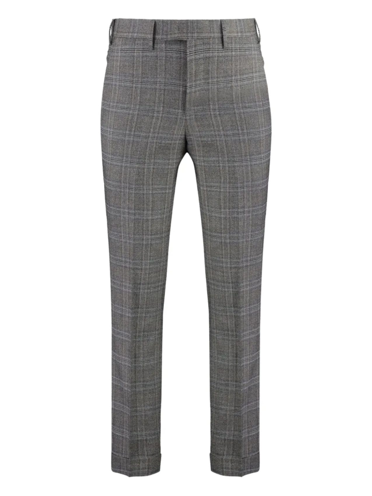 

Брюки в клетку из смесовой шерсти PT Torino, серый
